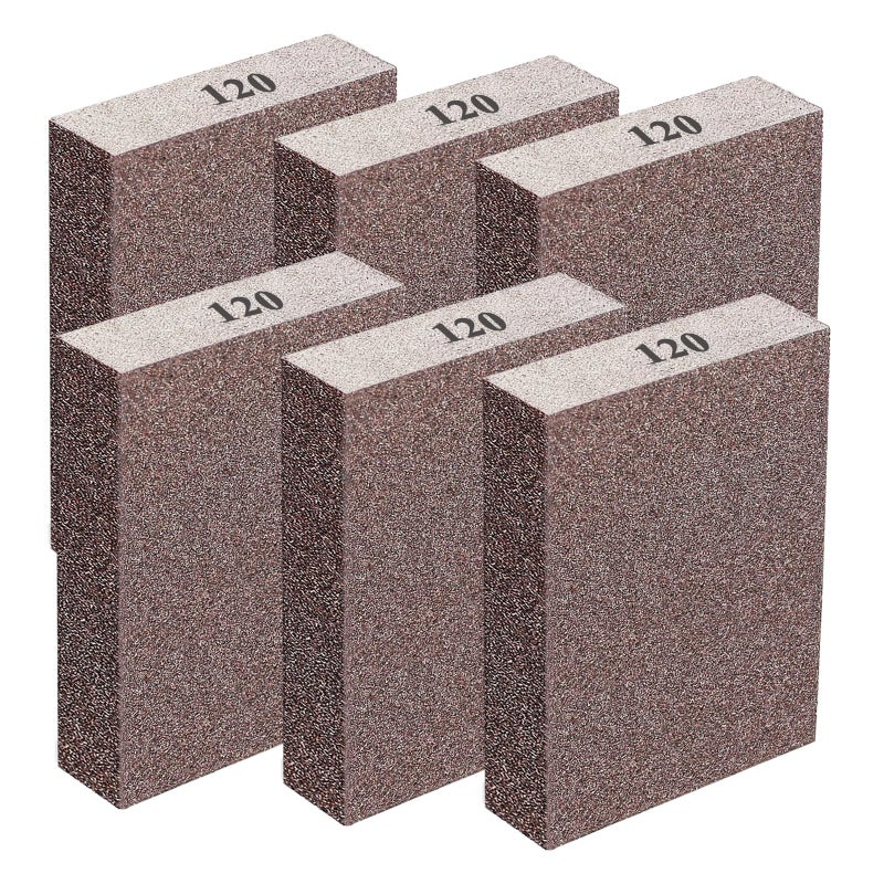 Sunxeke 6Pcs Sanding Sponge 120 Grit Fine Blocks for Metal Sanding Wood Sanding Pot Brush Pan Brush Washable&Reusable N-G-001-120 - Image 2